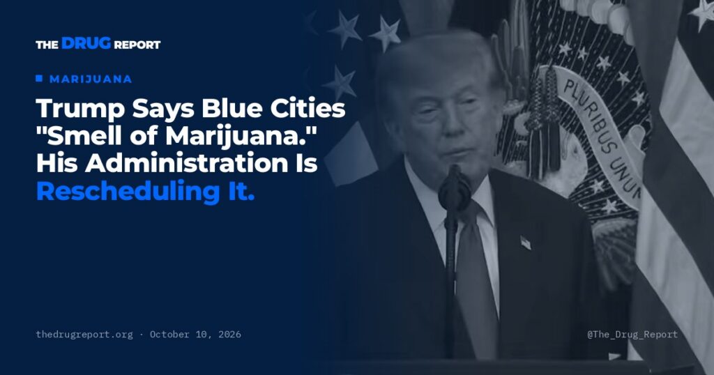 Trump marijuana remark at Columbus Day event: blue cities smell of marijuana